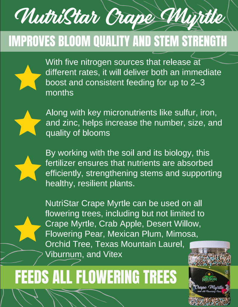 best fertilizer for crape myrtle plants Nelson Crape Myrtle (Flowering Trees) 10-15-9 2lb