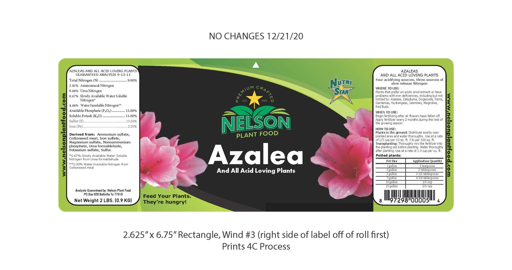 NutriStar Azalea Nelson Plant Food