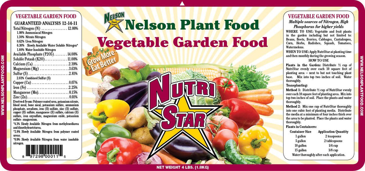 All Vegetable Garden Plant Food - Granular Fertilizer - NutriStar 10-12-9