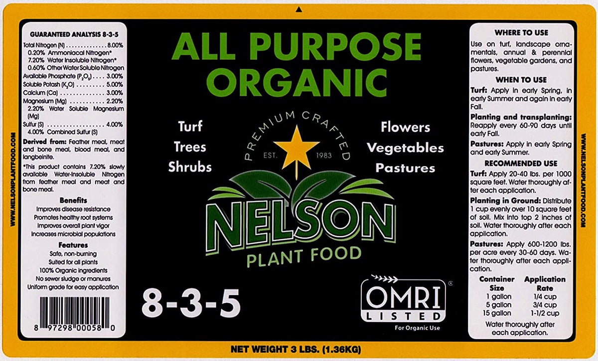 nelson plant food fertilizer NatureStar All Purpose Organic 40 lb BAG