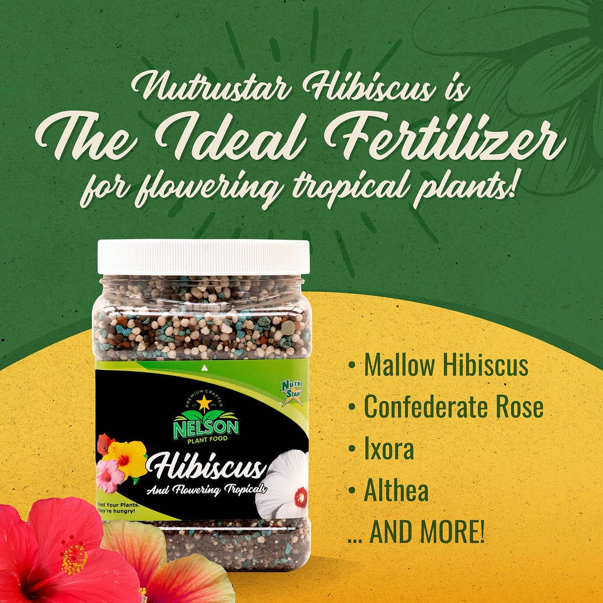 NutriStar Hibiscus Fertilizer - Outdoor and Indoor Plant Food